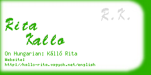 rita kallo business card